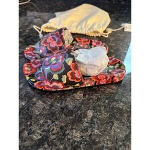 Johnny Was $118 Calanthe Floral Pool Slide Sandals JW Dust Bag Size 6 Shoes New